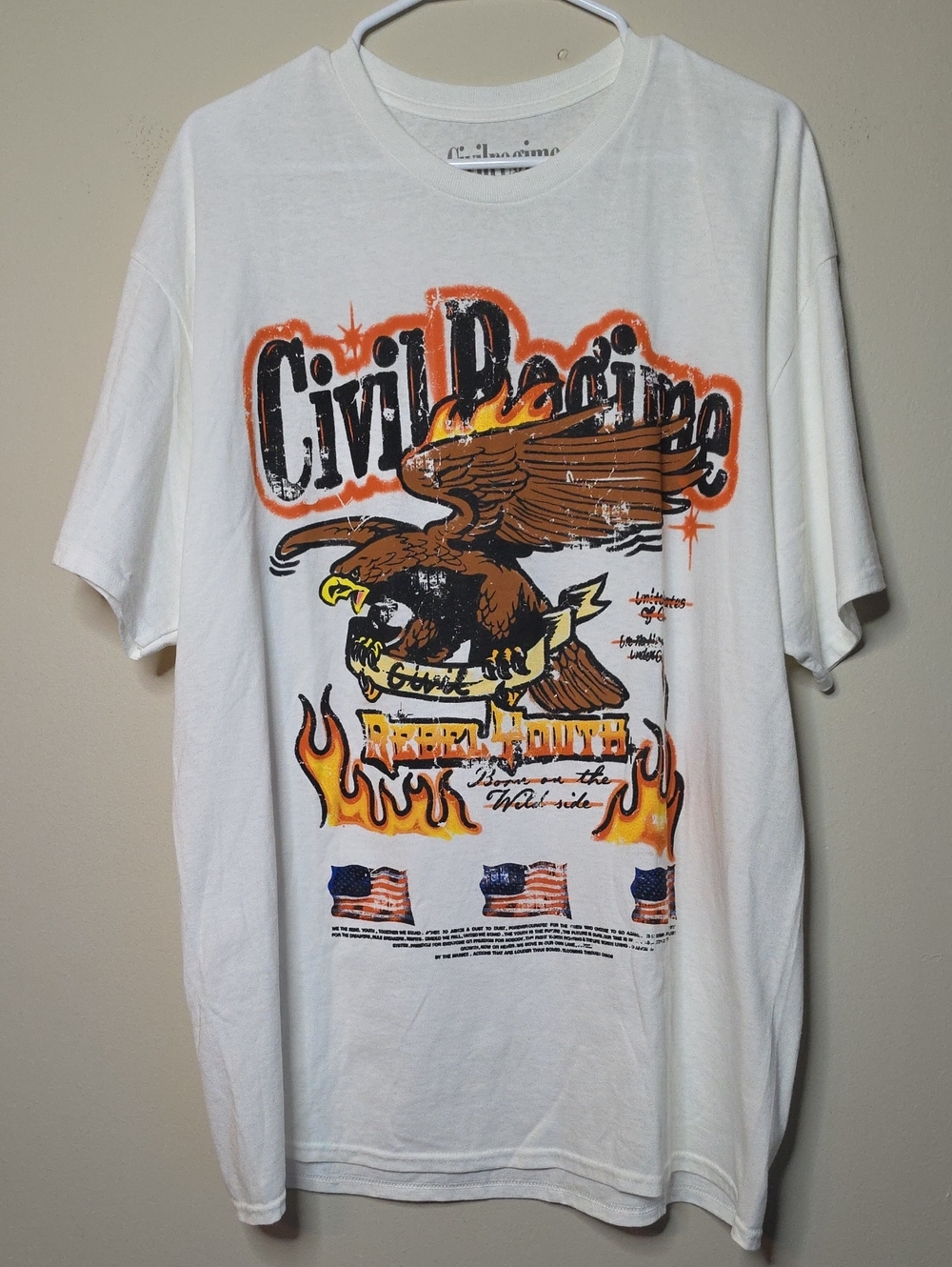 Civilregime White Graphic Eagle Tee